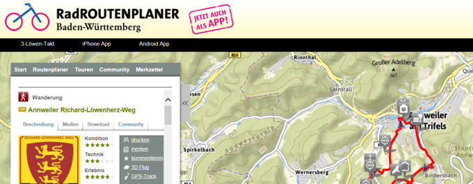 3-Löwen-Takt Radroutenplaner